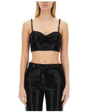 MICHAEL Michael Kors Crepe Pinstripe Vest - Black