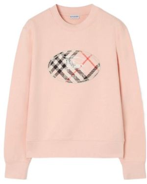 Burberry Check Knight Stamp Cotton Sweatshirt - Pink