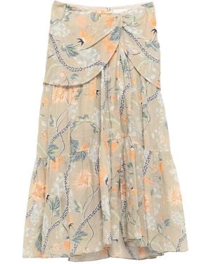 Chloé Printed Midi Skirt - Natural