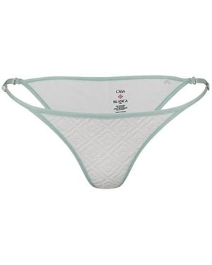 CASABLANCA Textured Bikini Bottoms - Gray