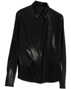 Gucci Shiny Long-Sleeve Shirt - Black