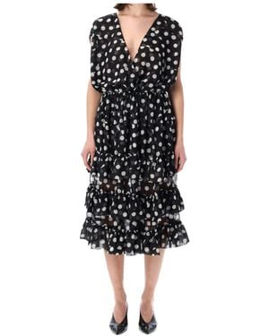 Dries Van Noten Dally Ruffled Polka-Dot Dress - Black