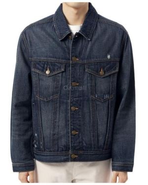 BOSS Distressed Denim Jacket - Blue