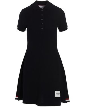 Thom Browne Pique Short-Sleeve Tennis Dress - Black