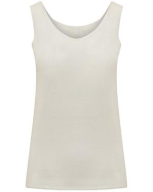 Fabiana Filippi Solid Scoop Neck Top - White