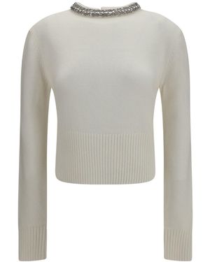 Pinko Neck Embellished Sweater - Gray