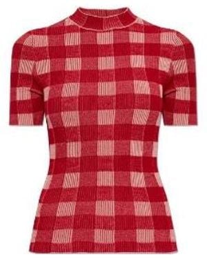Ami Paris Ami Checkered Short Sleeves Sweater