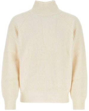 LeKasha High-Neck Ribbed-Knit Jumper - White