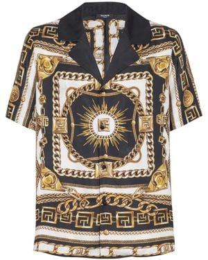 Balmain Graphic-Print Shirt - Grey