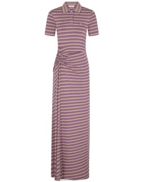 Rabanne Rabanne Striped Piercing Jersey Maxi Dress - Purple