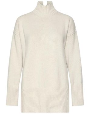 Marella Pure Wool Mock-Polo-Neck Sweater - White