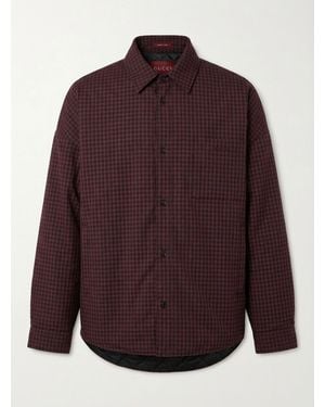 Gucci Cotton Gingham Padded Jacket - Purple