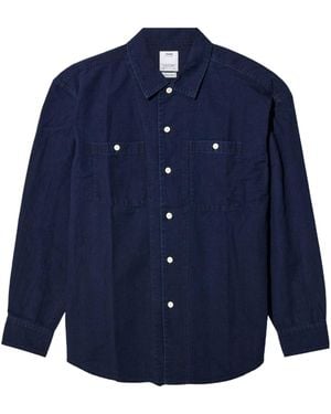 Visvim Pointed Collar Long-Sleeved Shirt - Blue
