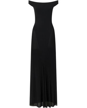 Alaïa Alaïa Sheer Panel Bodycon Dress - Black