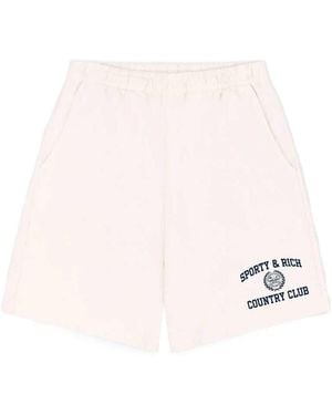 Sporty & Rich Elastic-Waist Shorts - Natural