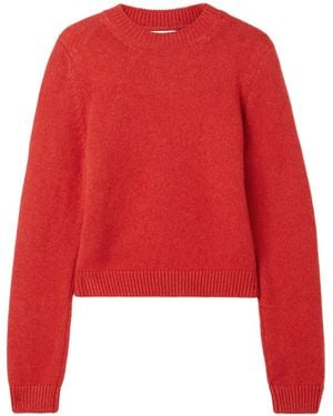 KHAITE Long-Sleeved Knitted Shirt - Red