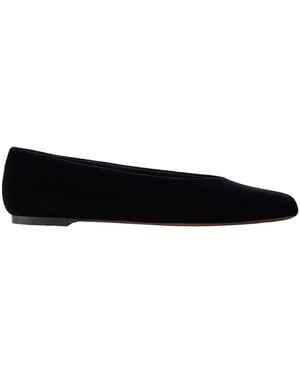 Neous Solid Velvet Ballet Flats - Black