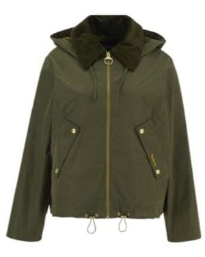 Barbour Weaver Cropped Hooded Jacket - Green