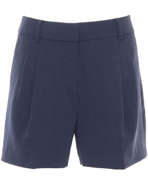 Michael Kors Michael Pleated Crepe Shorts - Blue