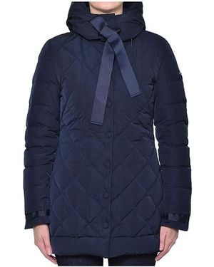 Armani Jeans Short Style Down Jacket With Ribbon - Blue