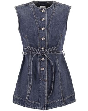 Sportmax Spddominio Denim Sleeveless Top - Blue