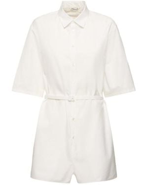 AURALEE Button-Down Bodysuit - White
