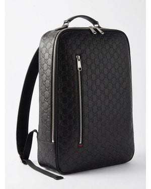 Gucci Gg Embossed Medium Backpack - Black