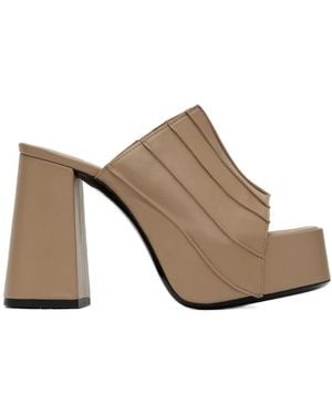 BY FAR Splicing Design High-Heeled Sandals - Brown