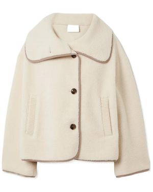 Varley Romane Jersey-Trimmed Fleece Jacket - Natural