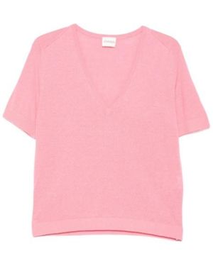 Closed V-Neck Top - Pink