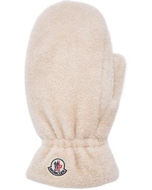 Moncler Teddy Mittens - White
