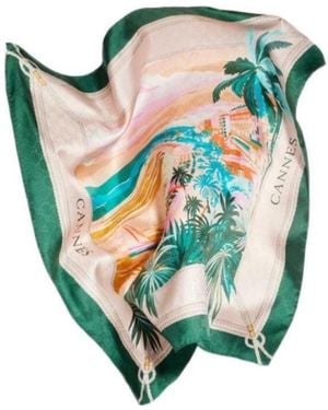 Gucci Printed 'Cannes' Silk Carré - White