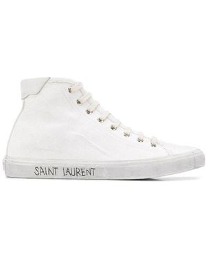 Saint Laurent Malibu Mid-Top Trainers - White