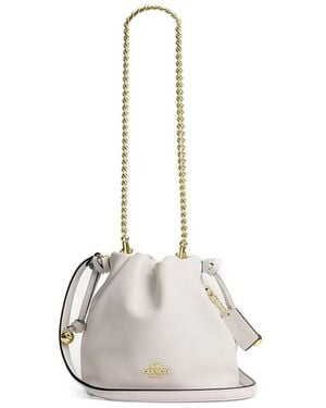 COACH Faye Mini Drawstring Bag With Ruching - White