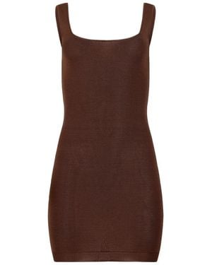 Entire studios Square-Neck Mini Dress - Brown