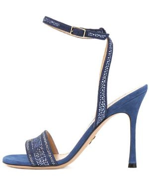 Dior Decorated High-Heeled Sandals - Blue