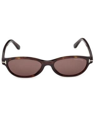 Tom Ford Eyewear Oval Frame Sunglasses - White