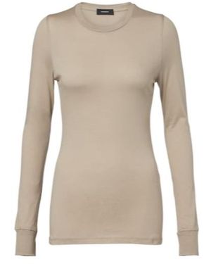 Wardrobe NYC Long-Sleeved Cotton Top - Natural