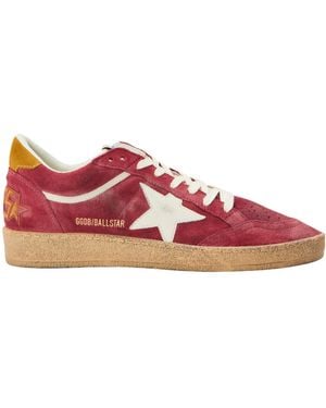 Golden Goose Ball Star Lace-Up Casual Trainers - Red