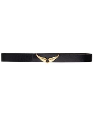 Zadig & Voltaire Winged-Buckle Leather Belt - White