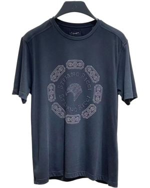 Stefano Ricci Short-Sleeved T-Shirt - Blue