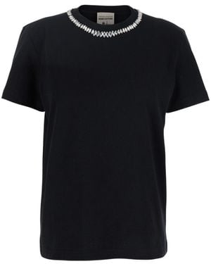 Semicouture Semi Couture Round Neck T-Shirt With Embellishments - Black