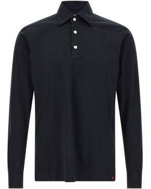 Kiton Positano Long-Sleeve Polo Shirt - Blue