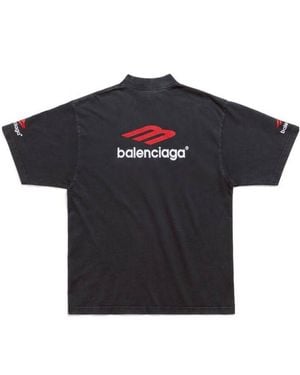 Balenciaga Cotton Logo Long-Sleeve T-Shirt in Blue for Men