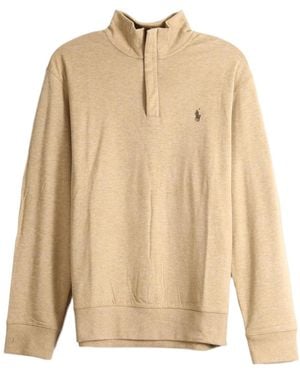 Polo Ralph Lauren Logo-Embroidered Quarter-Zip Sweater - Natural
