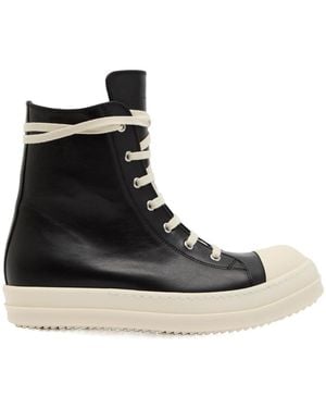 Rick Owens Leather Sneakers - Black
