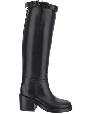 Ann Demeulemeester Logo Thick-Heeled Boots - Black
