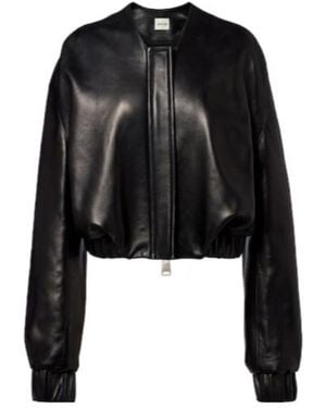 KHAITE Cordan Leather Jacket - Black