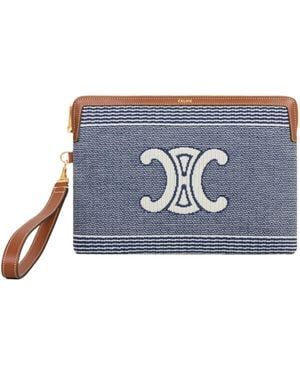 Celine Small Pouch With Strap - Blue