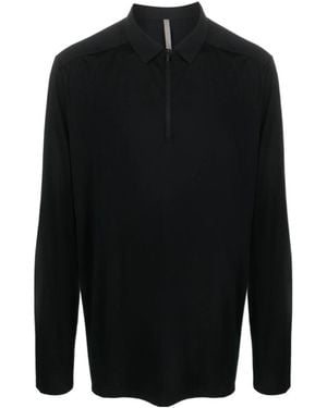 Veilance Half-Zip Long-Sleeved Polo Shirt - Black